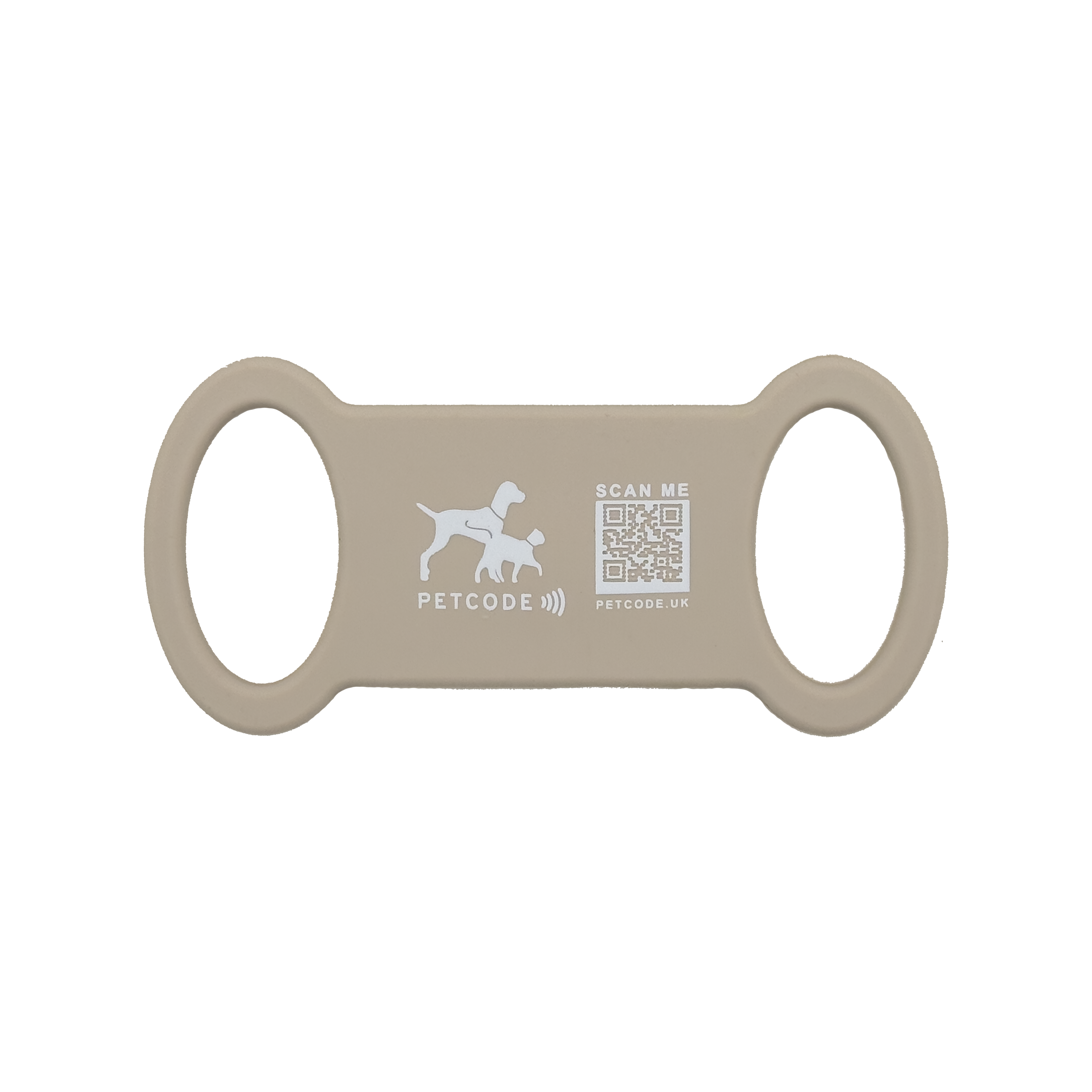 Beige Silicone Loop Digital Pet Tag